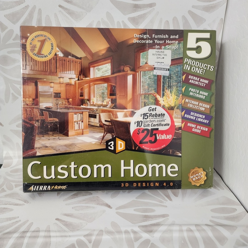 Vintage Sierra Home Custom Home 3D Design 4.0 PC CD-ROM Home Architect Interior